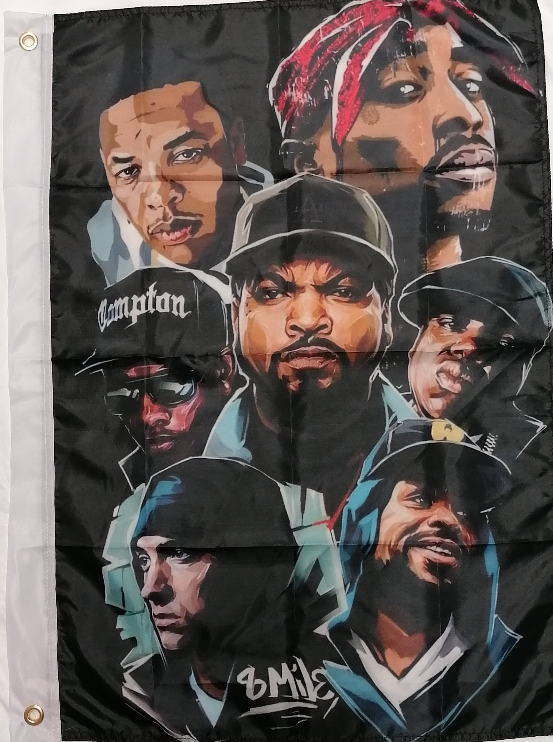 American Rap Legends Hip Hop Tupac, Notorious Big, Eminem music flag 9 ...