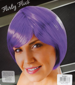 short purple wig