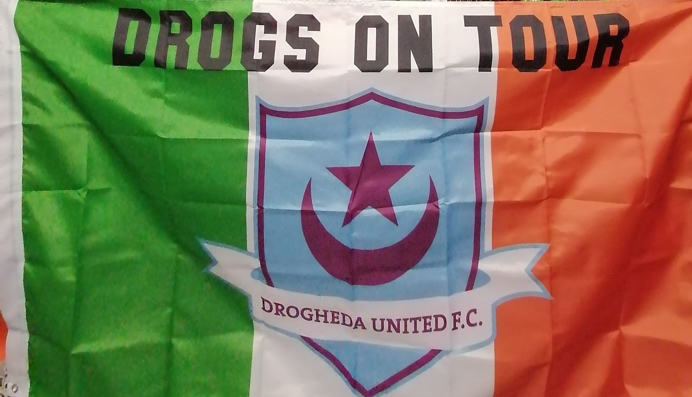 Drogheda United Irish Football flag 5ft x 3ft.