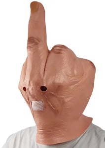 Middle finger Halloween latex mask.