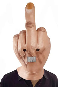 Middle finger Halloween latex mask.