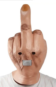 Middle finger Halloween latex mask.