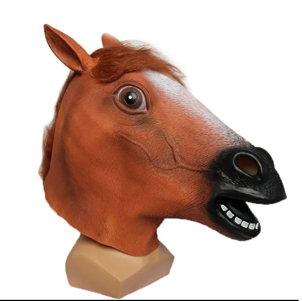 brown horse mask