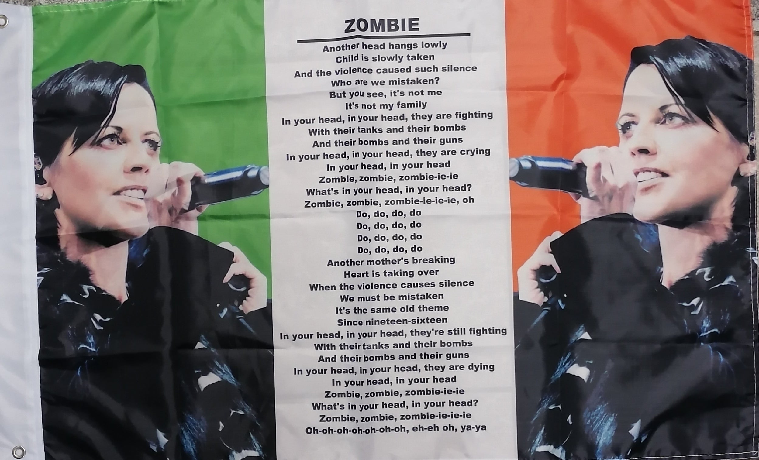 Dolores O'Riordan Cranberries Zombie flag 