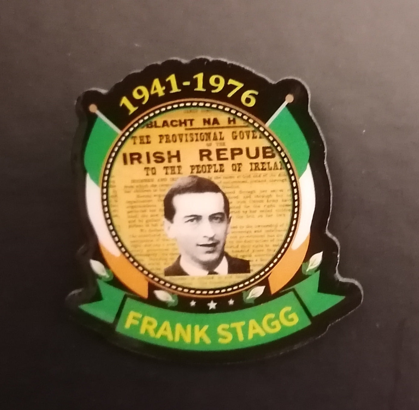 frank stagg pin badge