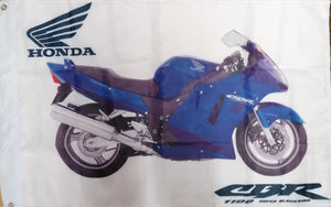 honda cbr 1100 supe rblackbird flag blue