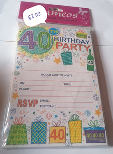 40th birthday party invitations