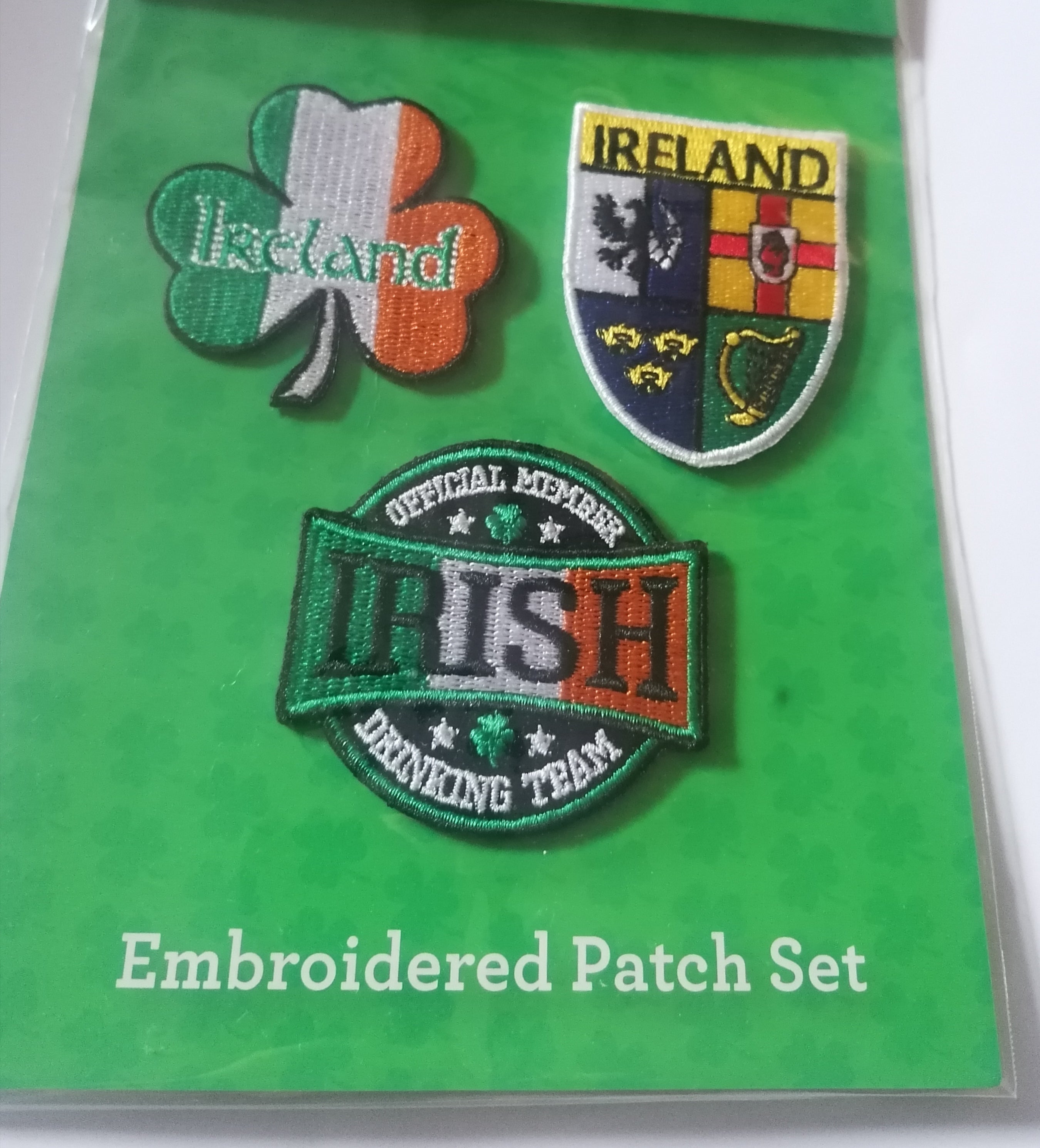 irish sew on patch set