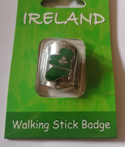 map of ireland walking stick badge