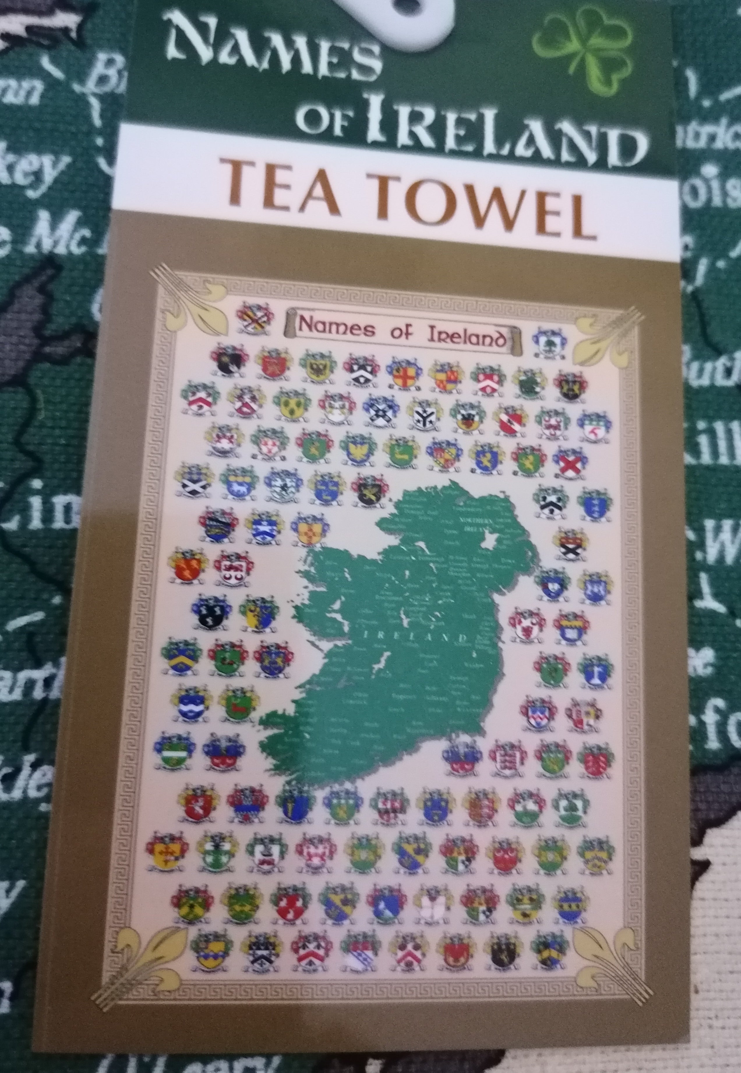 Irish surnames souvenir Tea towel.