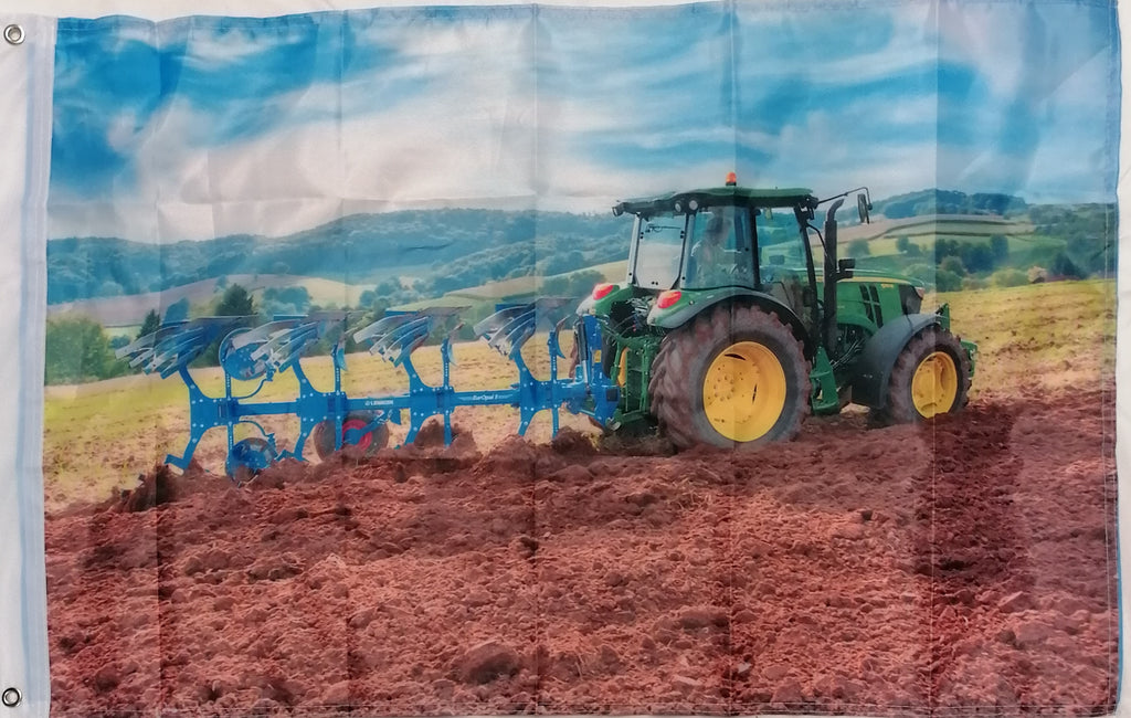 john Deere tractor ploughing