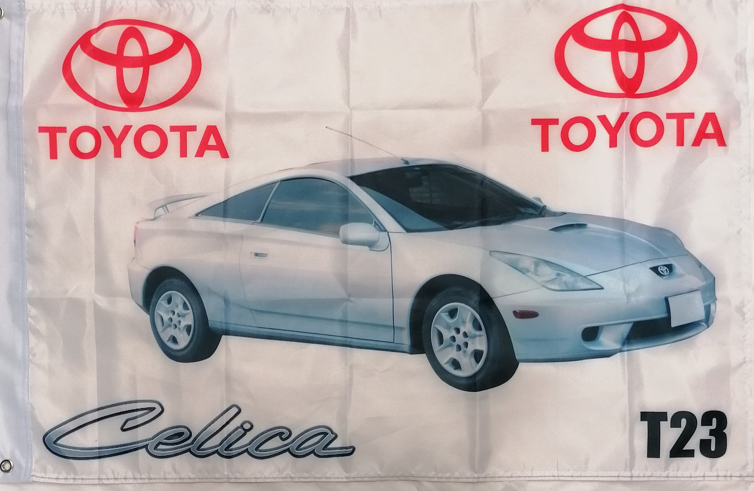 silver toyota celica T23 flag