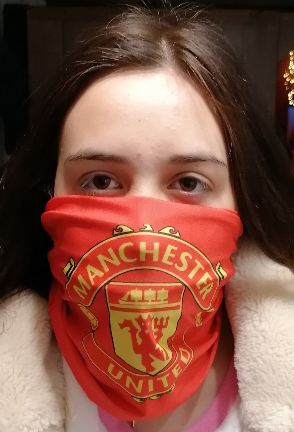 manchester united face cover snood