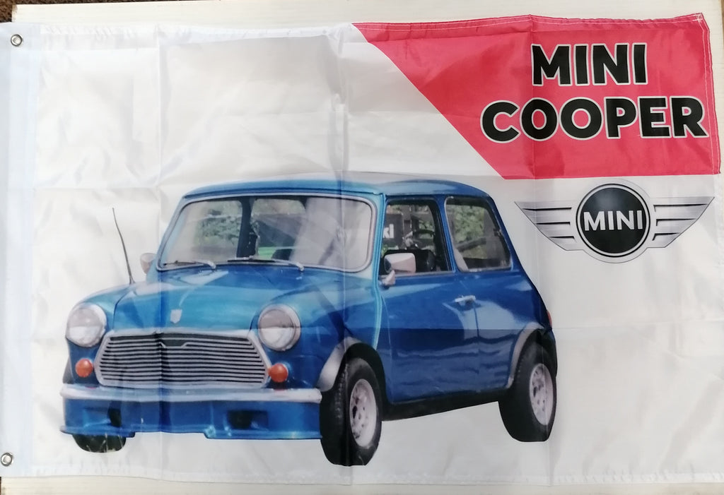 mini cooper blue flag