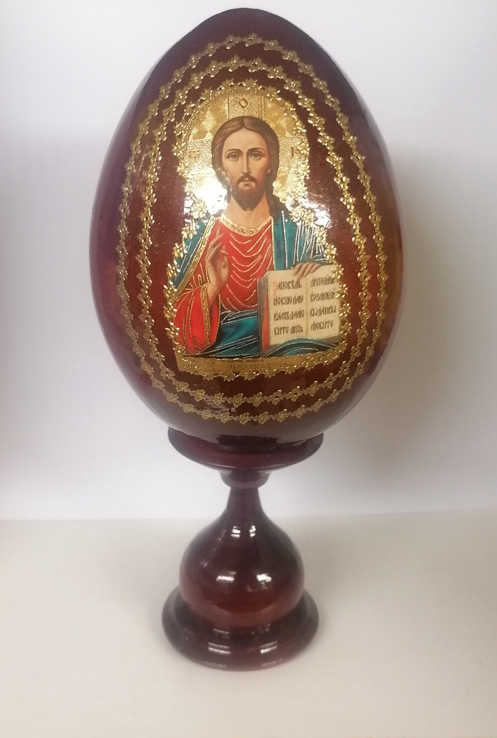 hand made religious wooden ornament