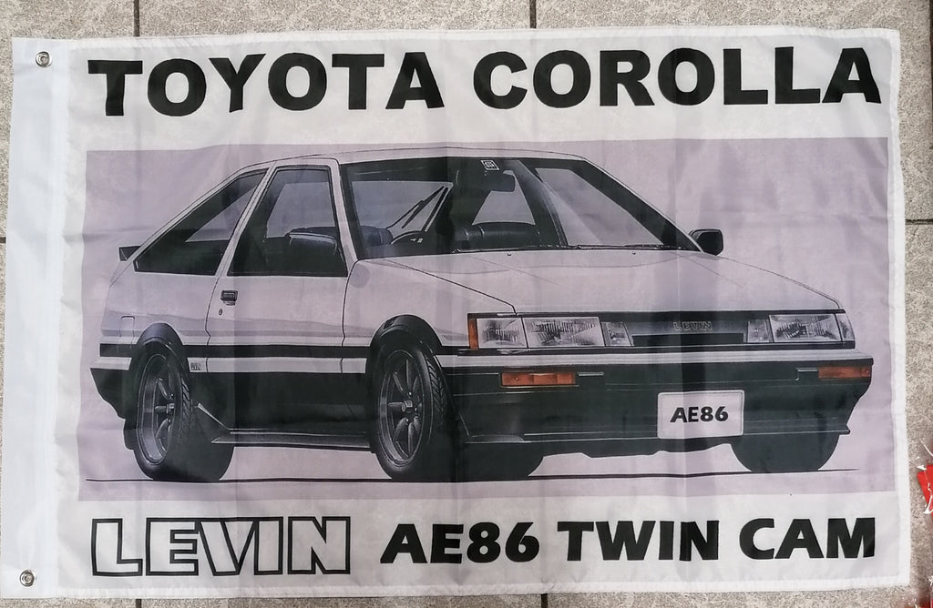 toyota corolla ae86 twin cam flag